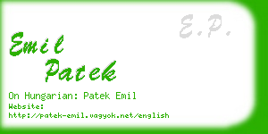 emil patek business card